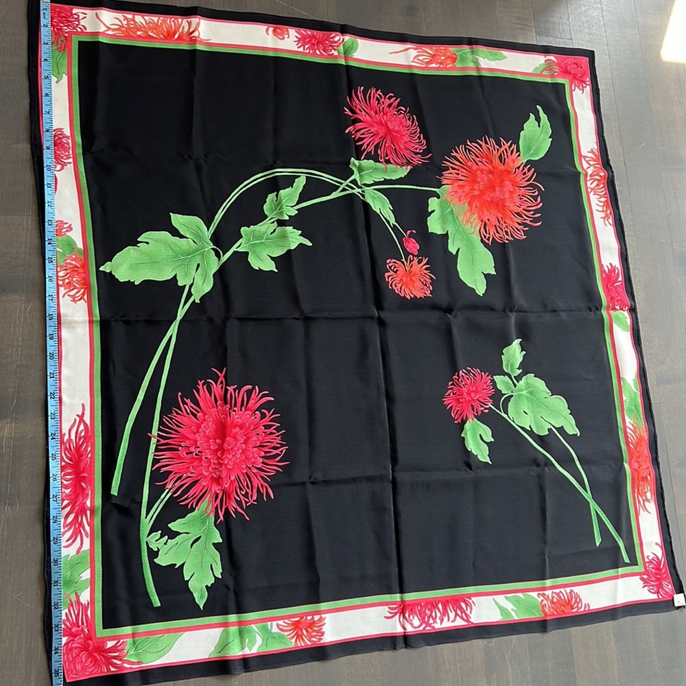 Scarf, 100% silk, 36”x 36”.